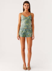 Ajean Sequin Cami Top - Lime Blood