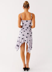 Amor Flock Hanky Mini Dress - Lilac