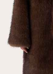 Aspen Avenue Faux Fur Coat - Chocolate