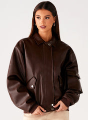 Indara Bomber Jacket - Chocolate