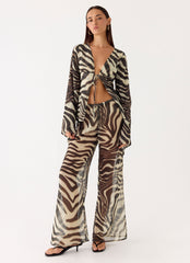 Jadia Flared Pants - Zebra