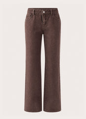 Karinta Straight Leg Denim Jeans - Chocolate