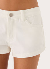 Karter Denim Low Rise Short - White
