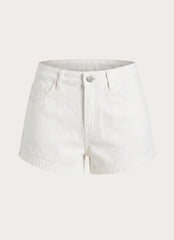 Karter Denim Low Rise Short - White