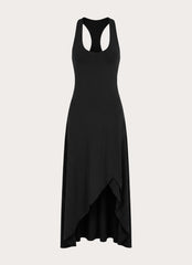 Kyrra Asymmetrical Midi Dress - Black