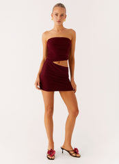 Last Heartbreak Mini Dress - Burgundy