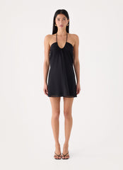 Lilliette Chiffon Mini Dress - Black
