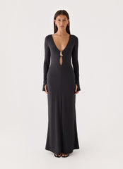 Main Event Keyhole Maxi Dress - Black