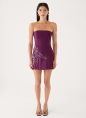 Marta Strapless Mini Dress - Eggplant