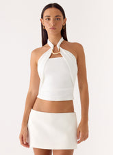 Midnight Sky Top - White