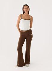 Muse Roll Waist Pants - Chocolate