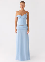 Natalya Corset Top - Pale Blue