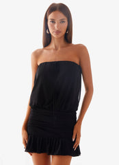 Only A Dream Strapless Mini Dress - Black