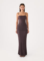 Otillie Knit Maxi Dress - Chocolate