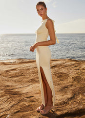 Stay with Me Frill Maxi Dress - Buttercream