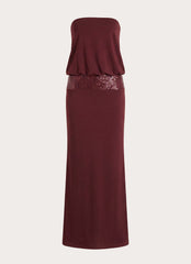 Posine Strapless Maxi Dress - Maroon