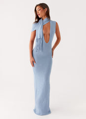 Raine Knit Maxi Dress - Blue