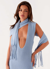 Raine Knit Maxi Dress - Blue