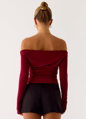 Reva Long Sleeve Top - Maroon