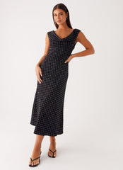 Role Model Maxi Dress - Black Polka Dot