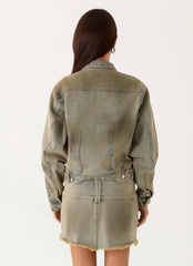 Roman Darts Jean Jacket - Vintage Tan Wash