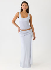 Romana Corset Top - Misty Blue