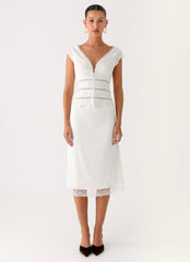 Ruann Lace Trim Top - White