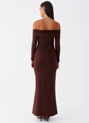 Rudy Long Sleeve Maxi Dress - Chocolate
