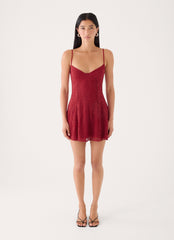 Saint Paloma Lace Mini Dress - Fire Red