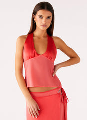 Pollie Halter Top - Coral