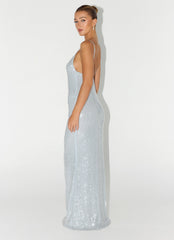 Solo Sequin Maxi Dress - Misty Blue