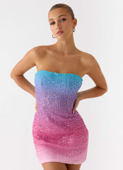 Step Closer Sequin Knit Mini Dress - Disco Ombre