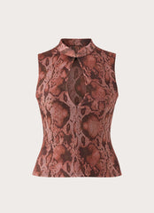 Strike First Keyhole Top - Snake Print