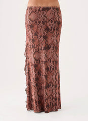 Strike First Maxi Skirt - Snake Print