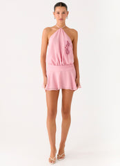 This Love Halter Mini Dress - Pink