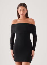 Turn Heads Mini Dress - Black