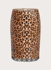 Vania Sequin Low Rise Midi Skirt - Shimmer Leopard