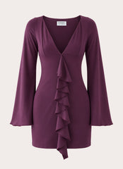 Velocity Jersey Mini Dress - Eggplant