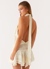 Willow Chiffon Mini Dress - Ivory