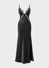 Winona Night Slip Dress - Black