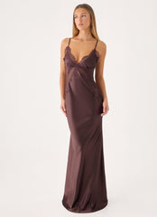 Winona Night Slip Dress - Chocolate