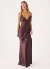 Winona Night Slip Dress - Chocolate