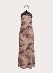 Zamarita Halter Maxi Dress - Golden Tiger