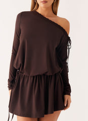 Zinnia Mini Dress - Chocolate