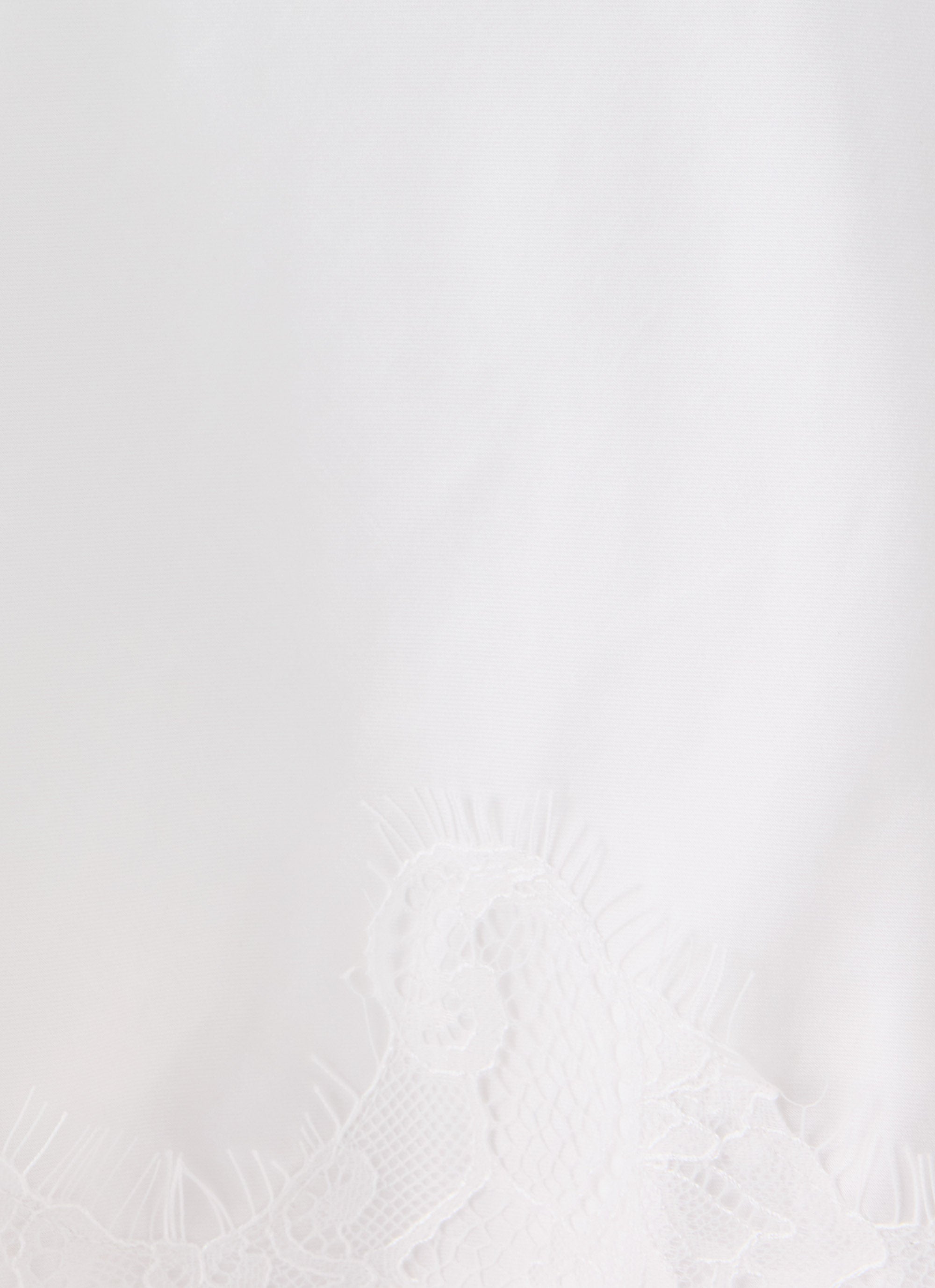 Argelia Lace Trim Satin Midi Skirt - White