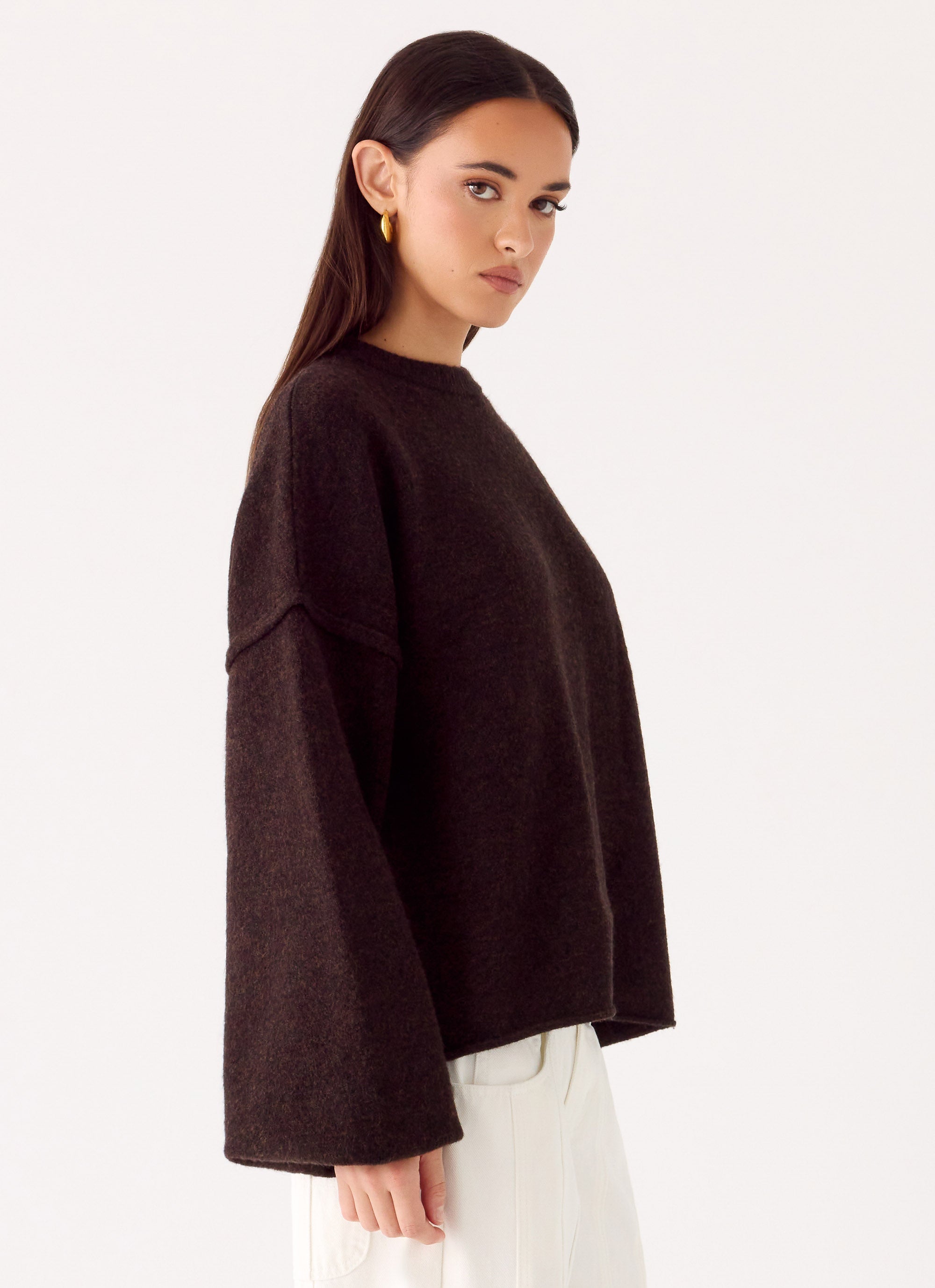 Jack Oversized Knit Sweater - Chocolate