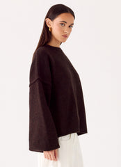 Jack Oversized Knit Sweater - Chocolate