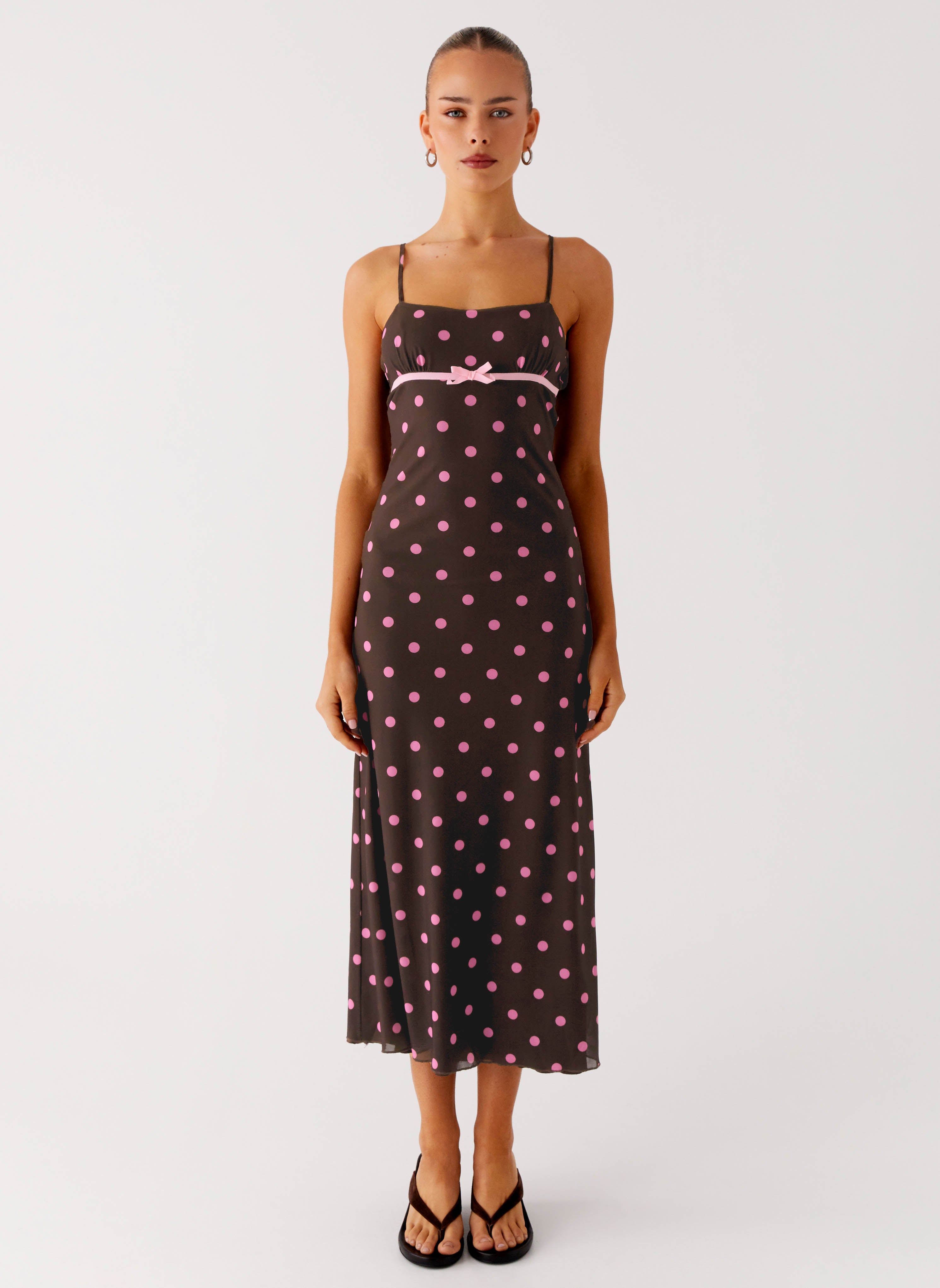 Latto Midi Dress - Chocolate Strawberry Dot