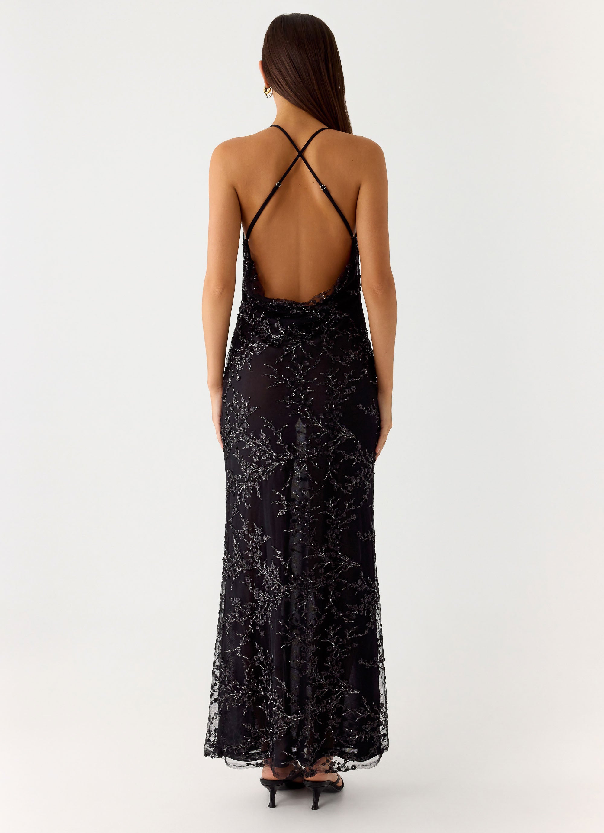 Mayim Sequin Maxi Dress - Black