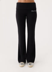 Muse Roll Waist Pants - Black